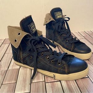 Urban Cowboy Denim Sneakers Hi Top Levi’s Lace Up Men’s Size 8 - Women’s…